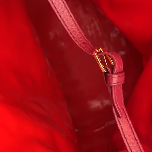 TORY BURCH CHERRY RED MICHELLE TOTE BAG - Picture 6 of 15